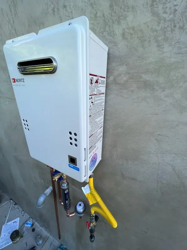 Tankless water heater installation for Zimmerman homes